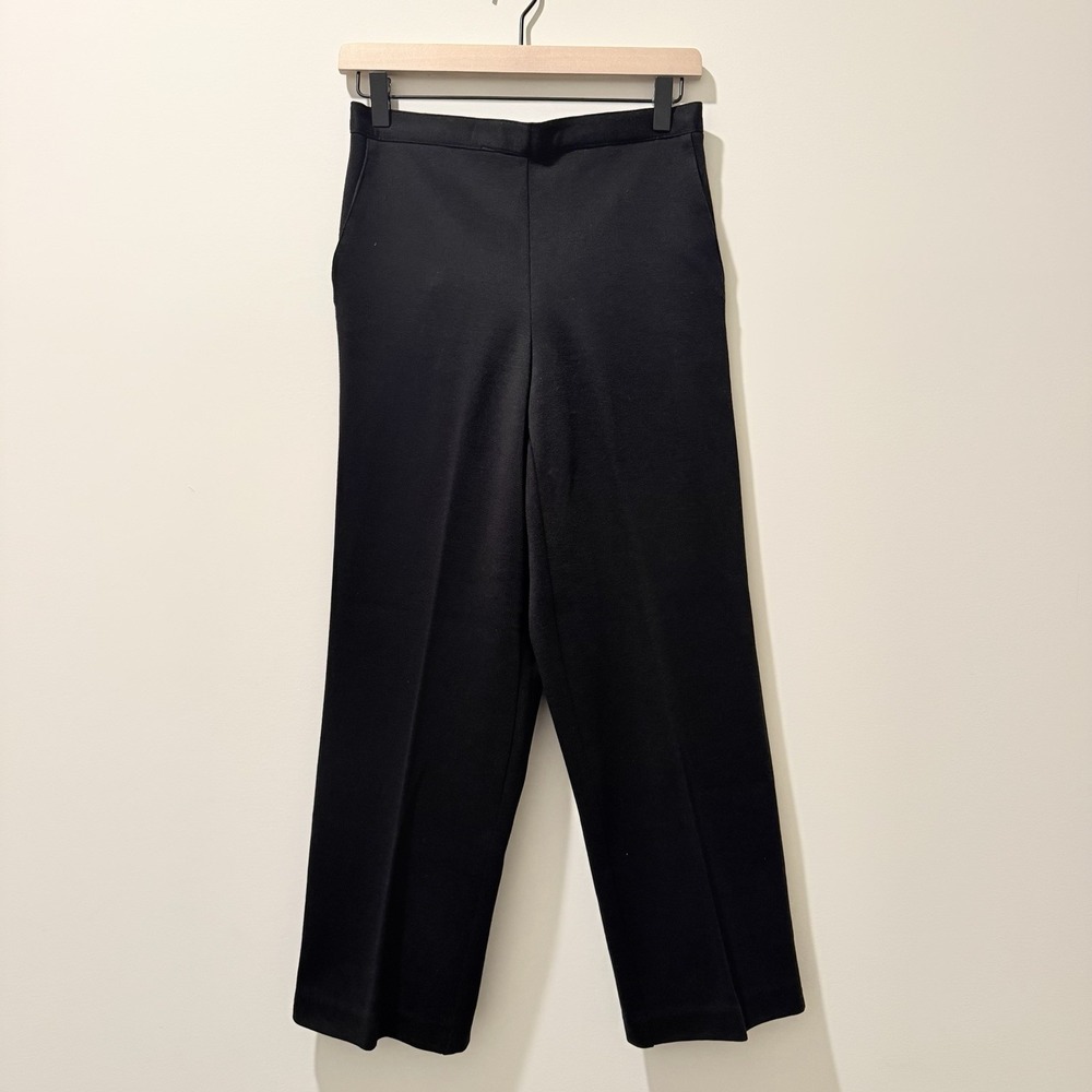 Alfred Dunner Petite Pull-on Pants Elastic Waist Black Straight Leg Size 8P NWT